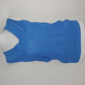 Vintage 80's/90's Spice of Life Blue V-Neck Knit Sweater Vest Size Medium